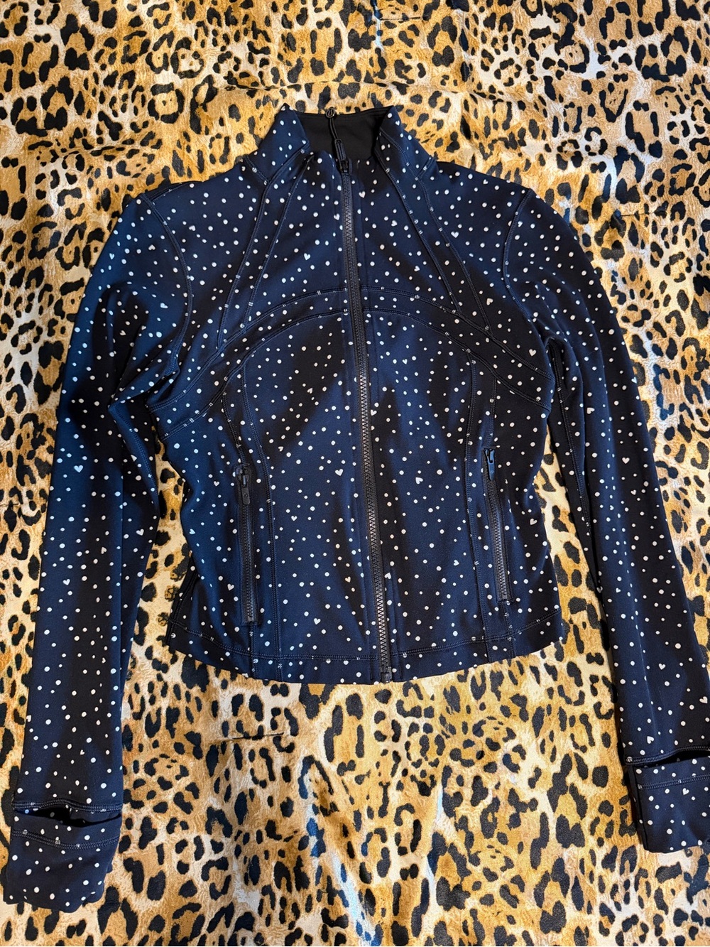 lululemon Define Jacket black polka dots